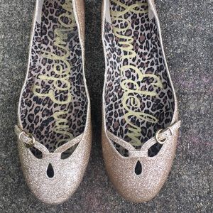 Sam Edelman Carlyn Gold Glitter Flats Size 6.5 M